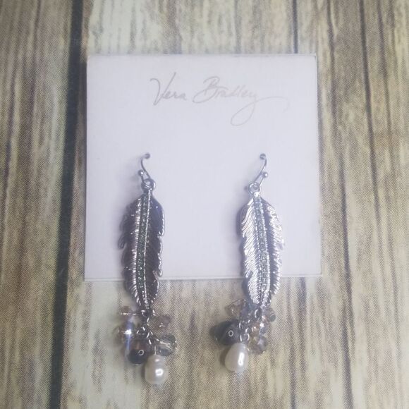 VERA BRADLEY Feather Earrings NWT - Picture 1 of 4